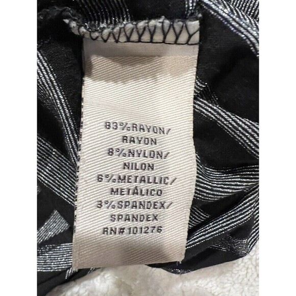 Beige By ECI NY Women's Gray Black Striped Knee Length Stretch Dress Large - Picture 6 of 7